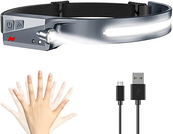 WaveBeam™ Sensor COB USB Headlight for Night Runs & Rides