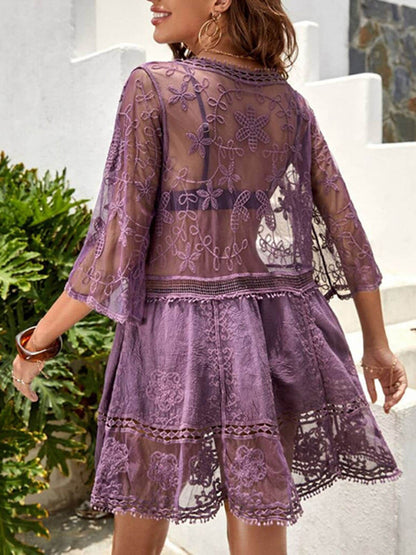 Robe de plage en dentelle ample pour les vacances