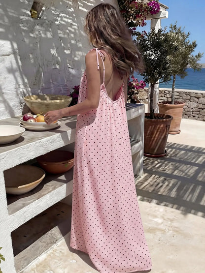 Women’s Solid Color Backless Slip Dress