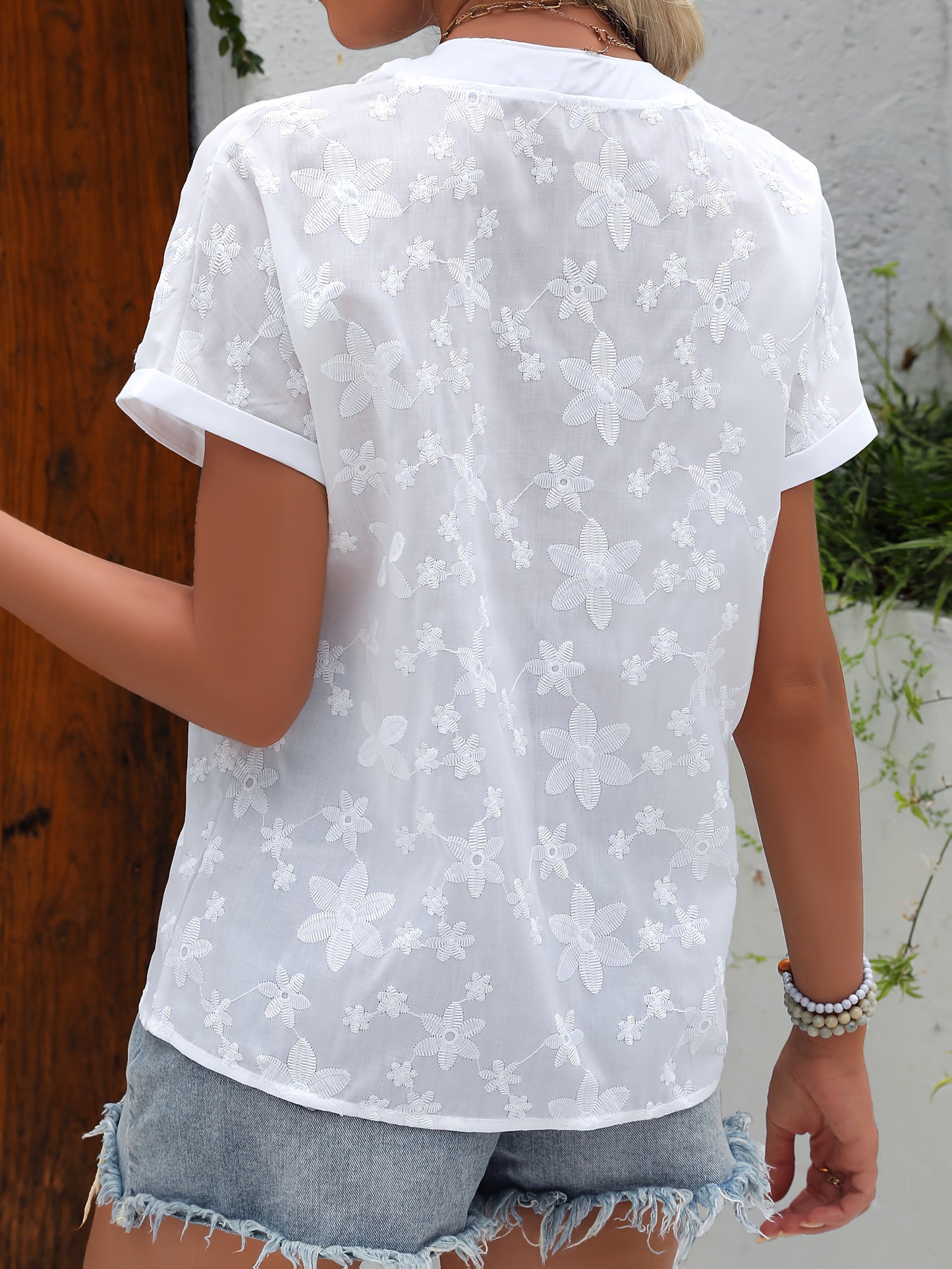 Blouse drapée à fleurs Liana