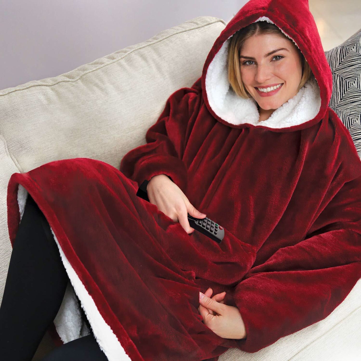 CozyNest™ Oversize Sherpa Hoodie Blanket Sweatshirt
