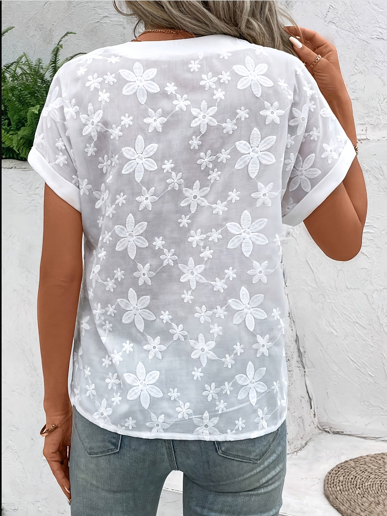 Blouse drapée à fleurs Liana