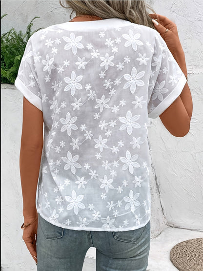 Blouse drapée à fleurs Liana