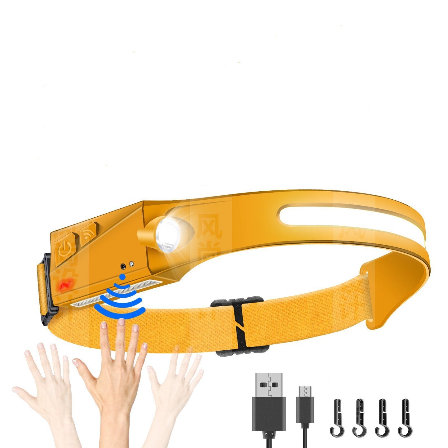 WaveBeam™ Sensor COB USB Headlight for Night Runs & Rides