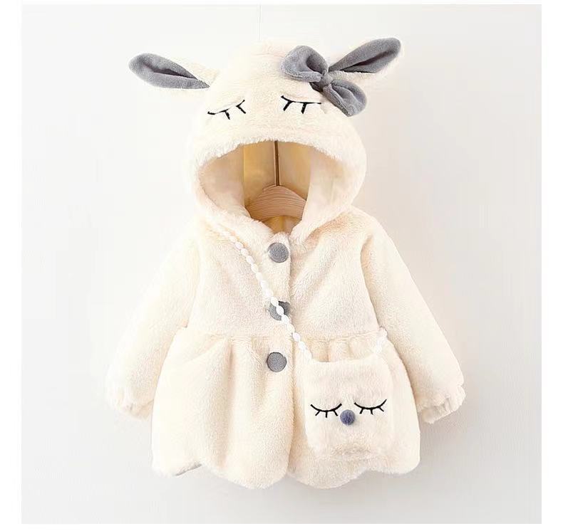 BunnyHug™ Rabbit Ears Plush Winter Coat for Girls
