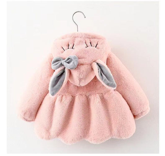 BunnyHug™ Rabbit Ears Plush Winter Coat for Girls