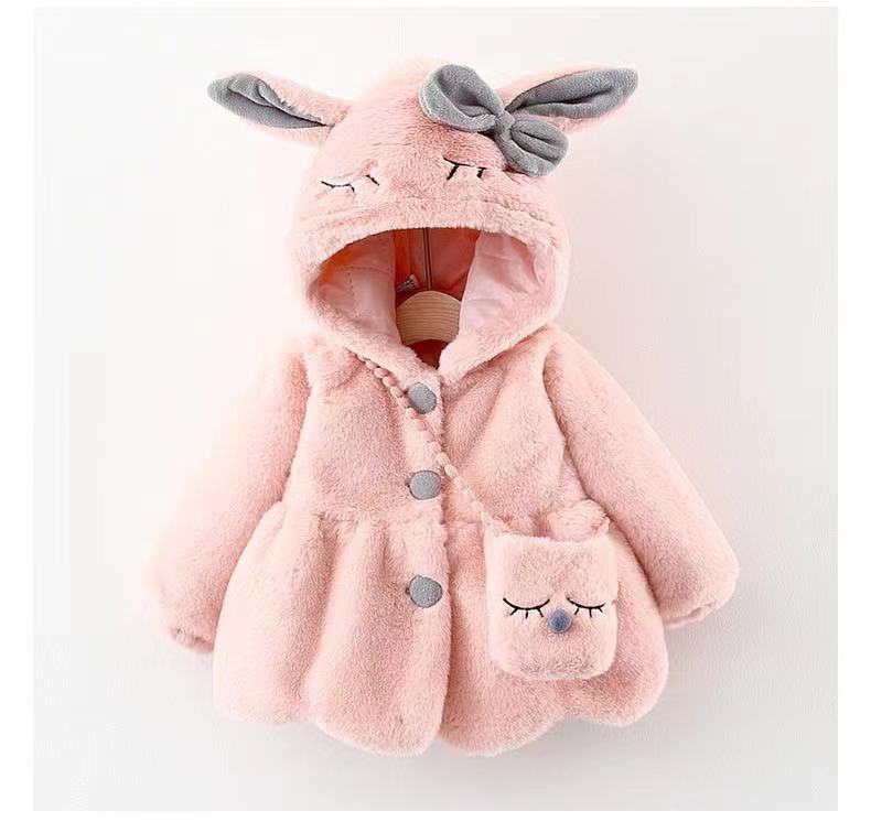 BunnyHug™ Rabbit Ears Plush Winter Coat for Girls