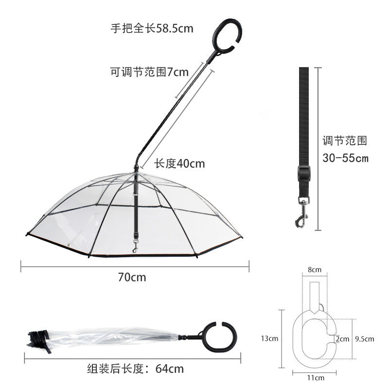 RainShield™ C-Shape Transparent Pet Umbrella & Leash